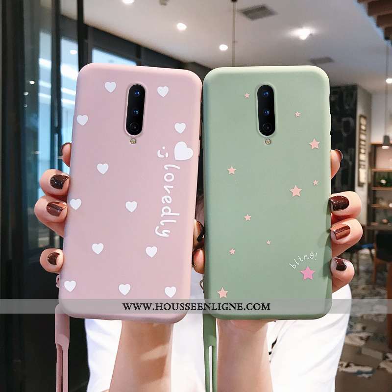 Étui Oneplus 8 Légère Fluide Doux Incassable Amoureux Personnalité Téléphone Portable Simple Bleu