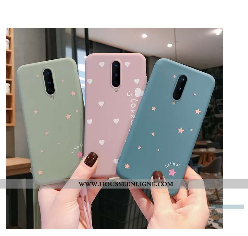 Étui Oneplus 8 Légère Fluide Doux Incassable Amoureux Personnalité Téléphone Portable Simple Bleu