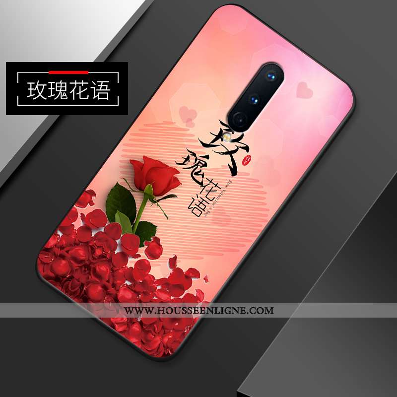 Étui Oneplus 8 Personnalité Créatif Silicone Légère Modèle Fleurie Simple Fleur Rouge