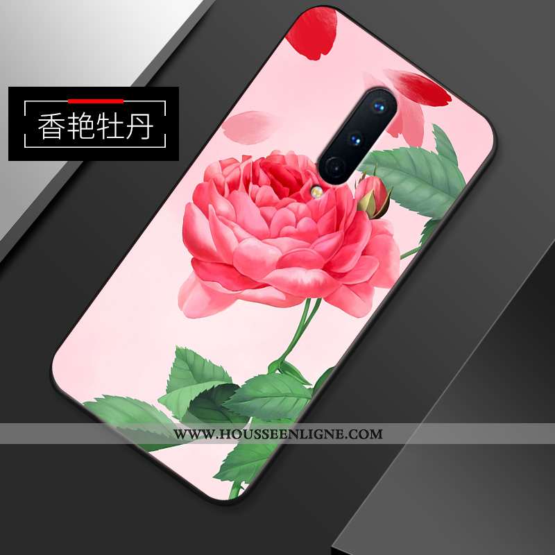 Étui Oneplus 8 Personnalité Créatif Silicone Légère Modèle Fleurie Simple Fleur Rouge