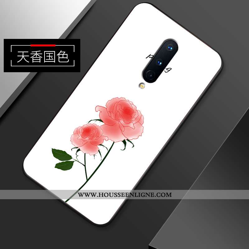 Étui Oneplus 8 Personnalité Créatif Silicone Légère Modèle Fleurie Simple Fleur Rouge
