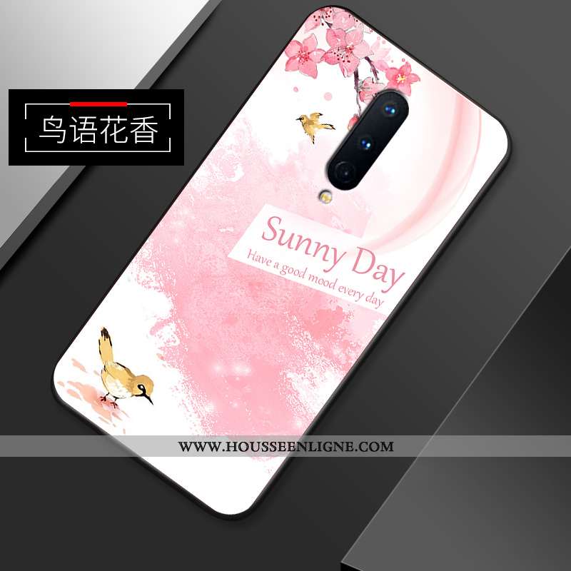 Étui Oneplus 8 Personnalité Créatif Silicone Légère Modèle Fleurie Simple Fleur Rouge