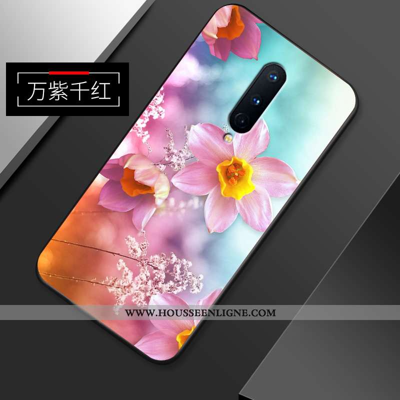 Étui Oneplus 8 Personnalité Créatif Silicone Légère Modèle Fleurie Simple Fleur Rouge