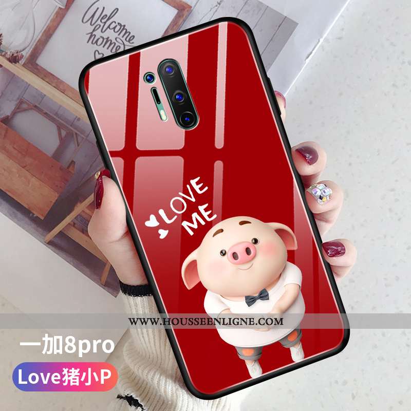 Étui Oneplus 8 Pro Charmant Tendance Rouge Protection Verre Fluide Doux