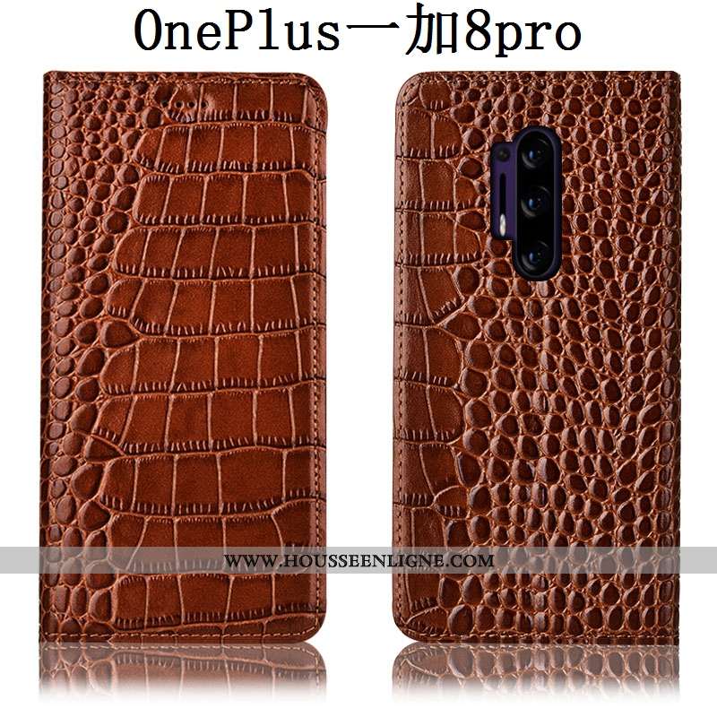 Étui Oneplus 8 Pro Cuir Véritable Modèle Fleurie Housse Crocodile Tout Compris Téléphone Portable Pr