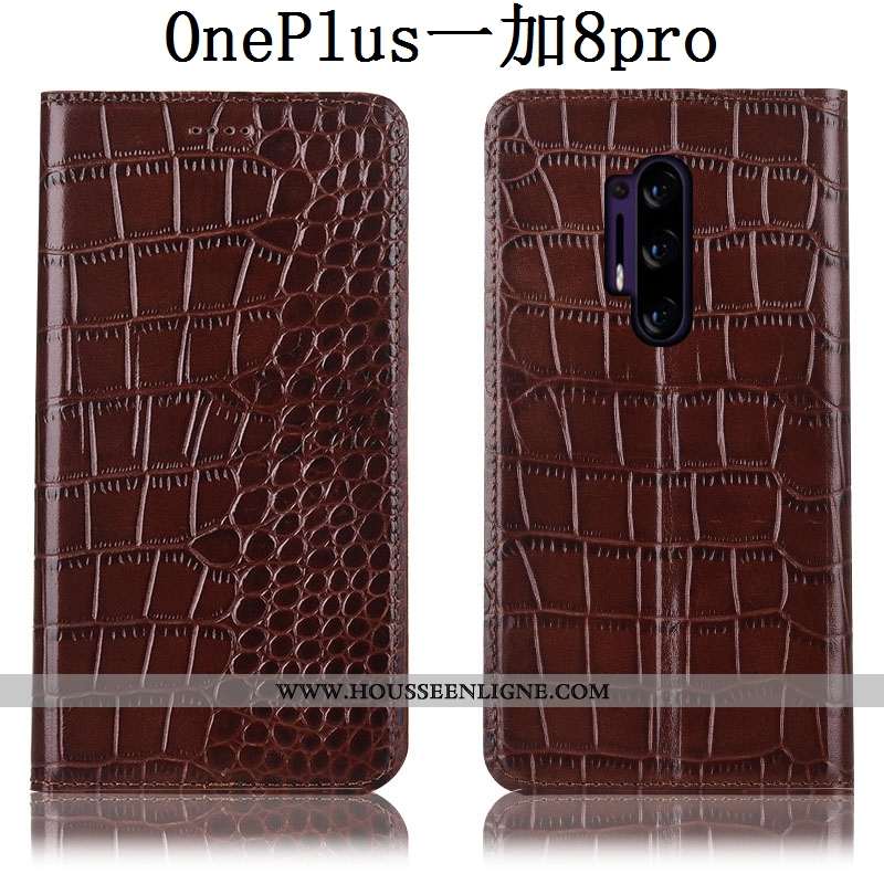 Étui Oneplus 8 Pro Cuir Véritable Modèle Fleurie Housse Crocodile Tout Compris Téléphone Portable Pr