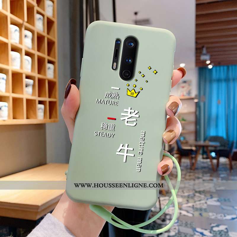 Étui Oneplus 8 Pro Dessin Animé Charmant Tout Compris Bovins Protection Légère Verte