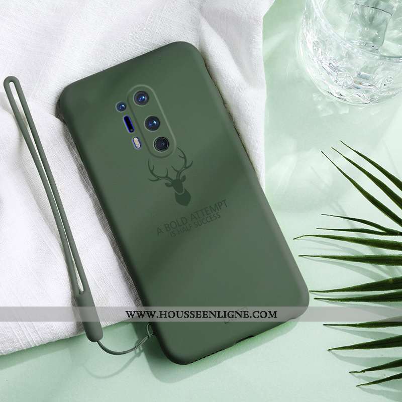 Étui Oneplus 8 Pro Légère Fluide Doux Légères Protection Silicone Incassable Personnalité Verte
