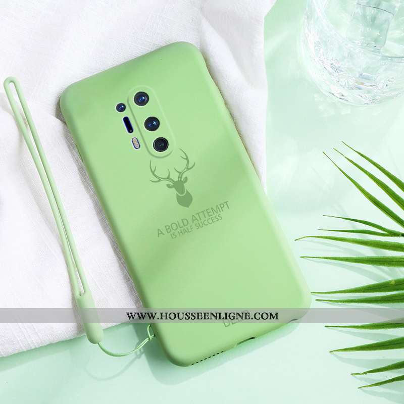 Étui Oneplus 8 Pro Légère Fluide Doux Légères Protection Silicone Incassable Personnalité Verte