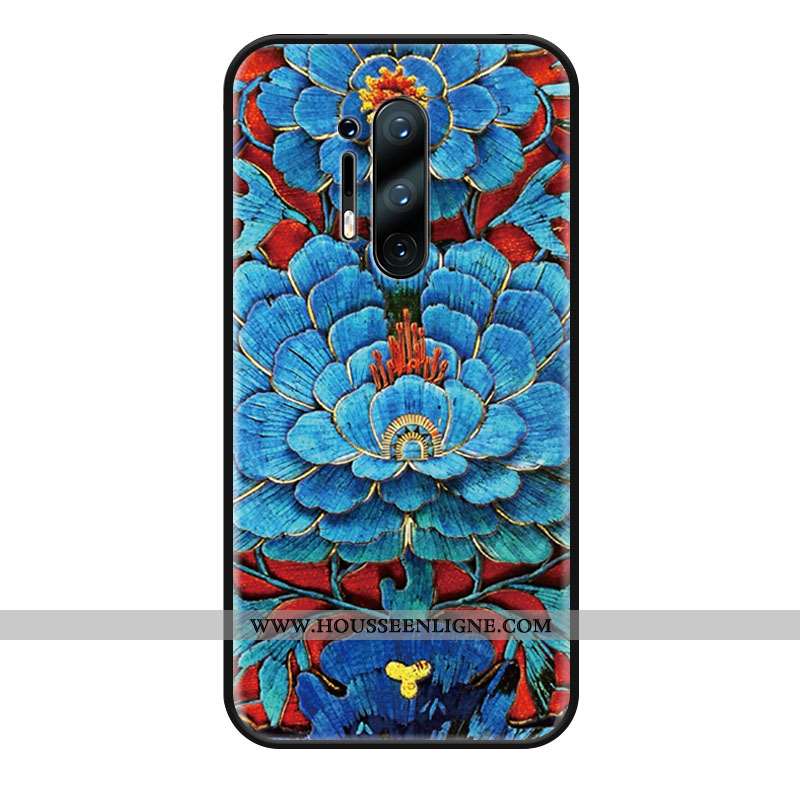 Étui Oneplus 8 Pro Ornements Suspendus Tendance Silicone Bleu Coque Téléphone Portable Protection
