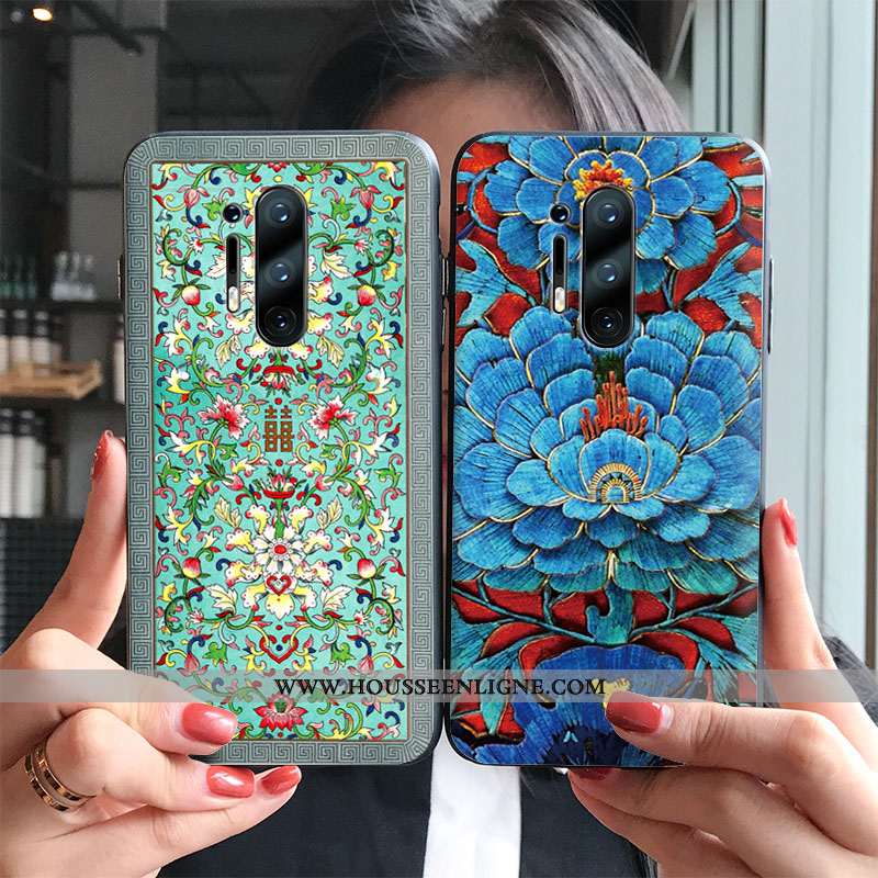 Étui Oneplus 8 Pro Ornements Suspendus Tendance Silicone Bleu Coque Téléphone Portable Protection
