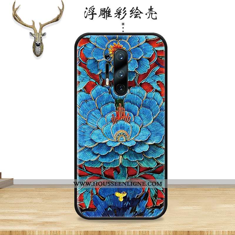 Étui Oneplus 8 Pro Ornements Suspendus Tendance Silicone Bleu Coque Téléphone Portable Protection