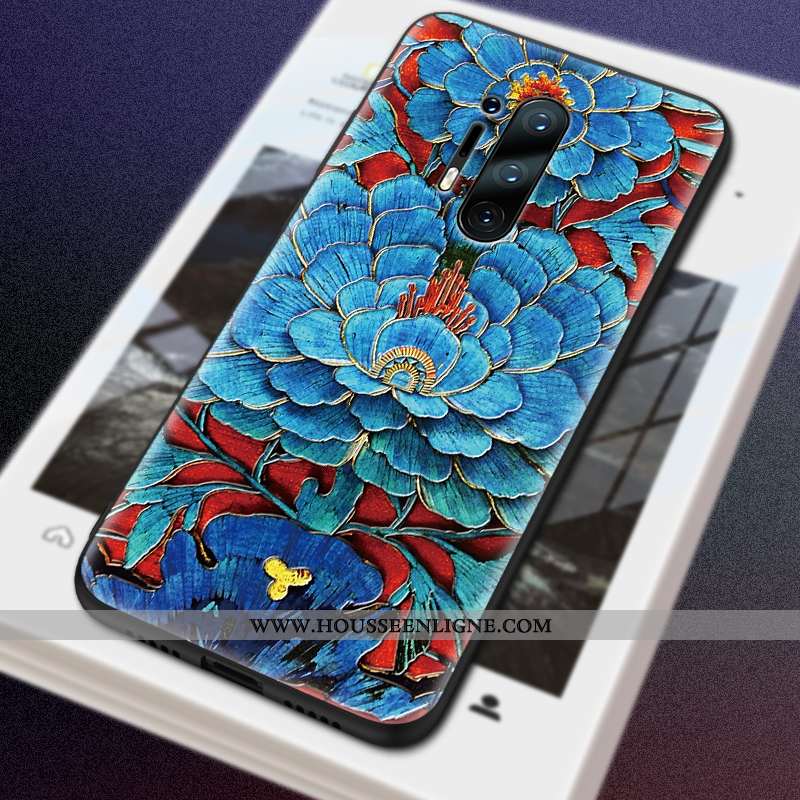 Étui Oneplus 8 Pro Ornements Suspendus Tendance Silicone Bleu Coque Téléphone Portable Protection
