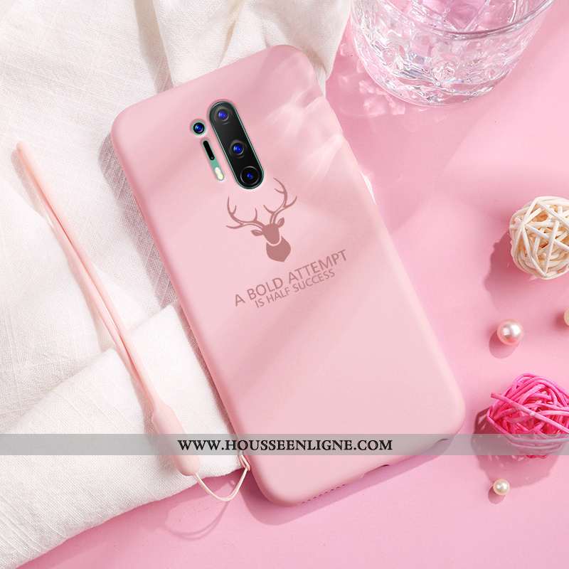 Étui Oneplus 8 Pro Protection Délavé En Daim Elk Nouveau Fluide Doux Tendance Rose