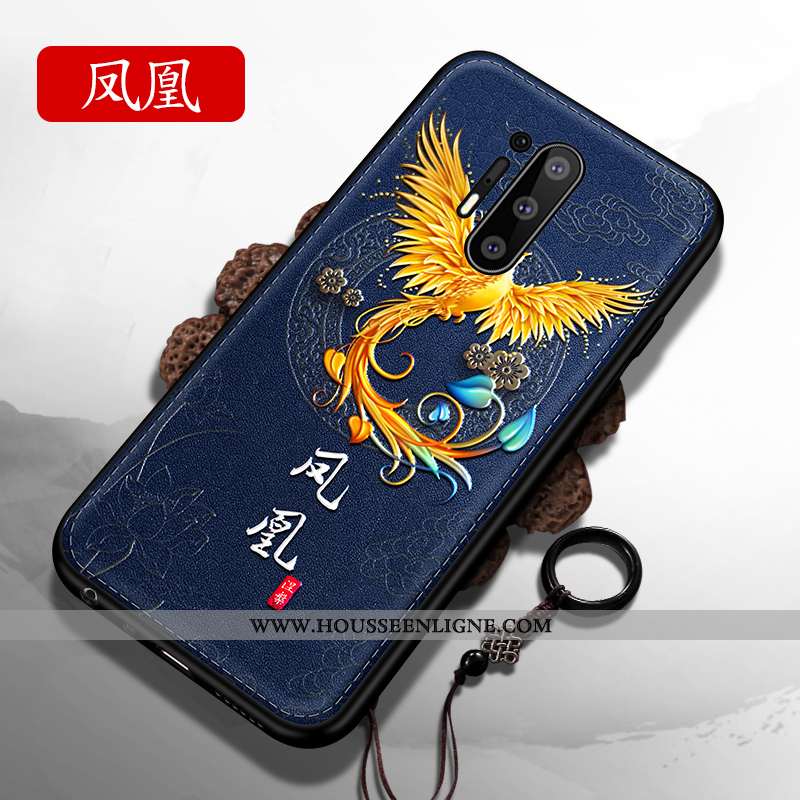 Étui Oneplus 8 Pro Ultra Tendance Bleu Marin Difficile Nouveau Fluide Doux Style Chinois Bleu Foncé