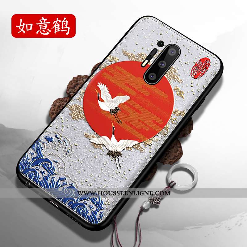Étui Oneplus 8 Pro Ultra Tendance Bleu Marin Difficile Nouveau Fluide Doux Style Chinois Bleu Foncé