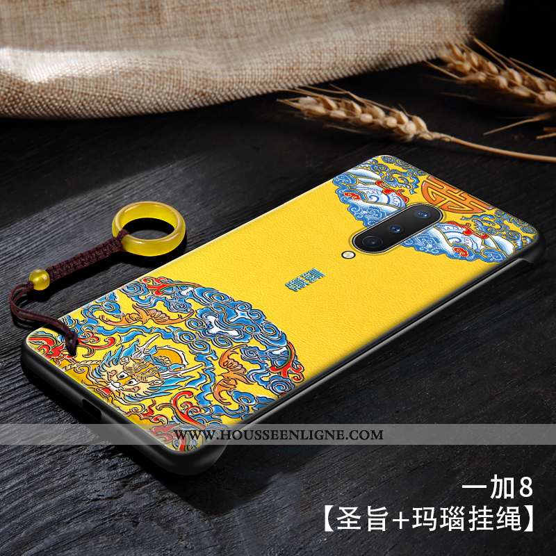 Étui Oneplus 8 Ultra Tendance Vintage Personnalité Net Rouge Style Chinois Jaune