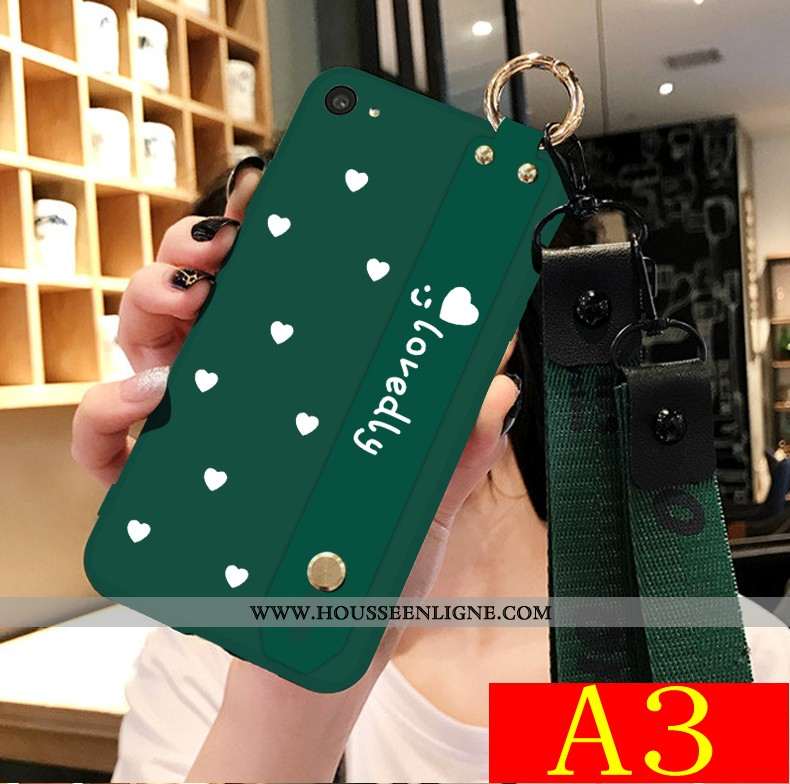 Étui Oppo A3 Charmant Tendance Vert Amoureux Délavé En Daim Dessin Animé Coque Verte