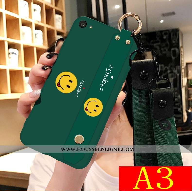 Étui Oppo A3 Charmant Tendance Vert Amoureux Délavé En Daim Dessin Animé Coque Verte