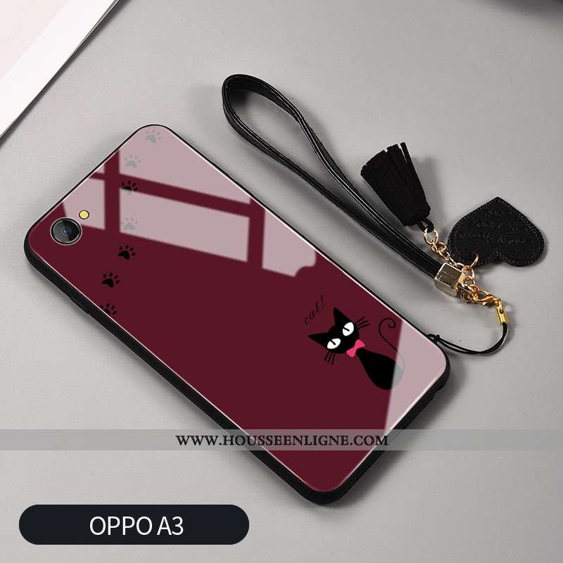 Étui Oppo A3 Ornements Suspendus Personnalité Coque Blanc Net Rouge Protection Silicone Blanche