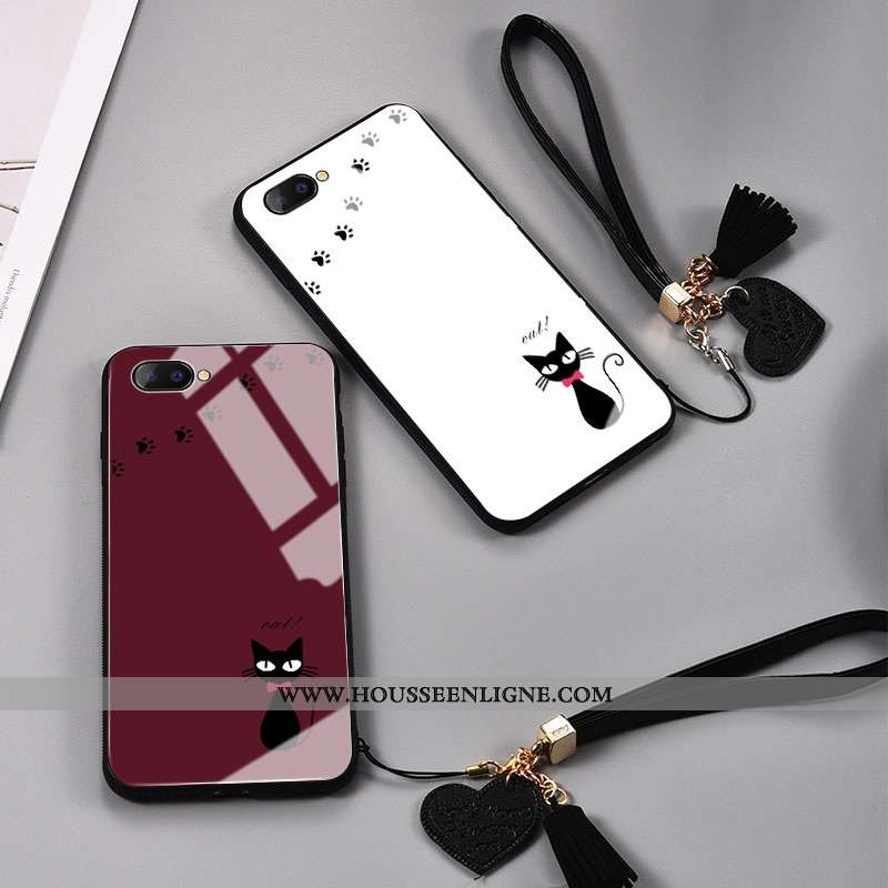 Étui Oppo A3 Ornements Suspendus Personnalité Coque Blanc Net Rouge Protection Silicone Blanche