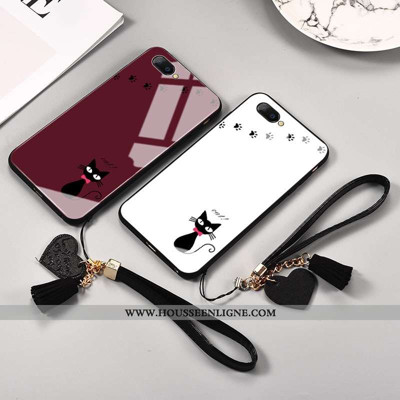 Étui Oppo A3 Ornements Suspendus Personnalité Coque Blanc Net Rouge Protection Silicone Blanche