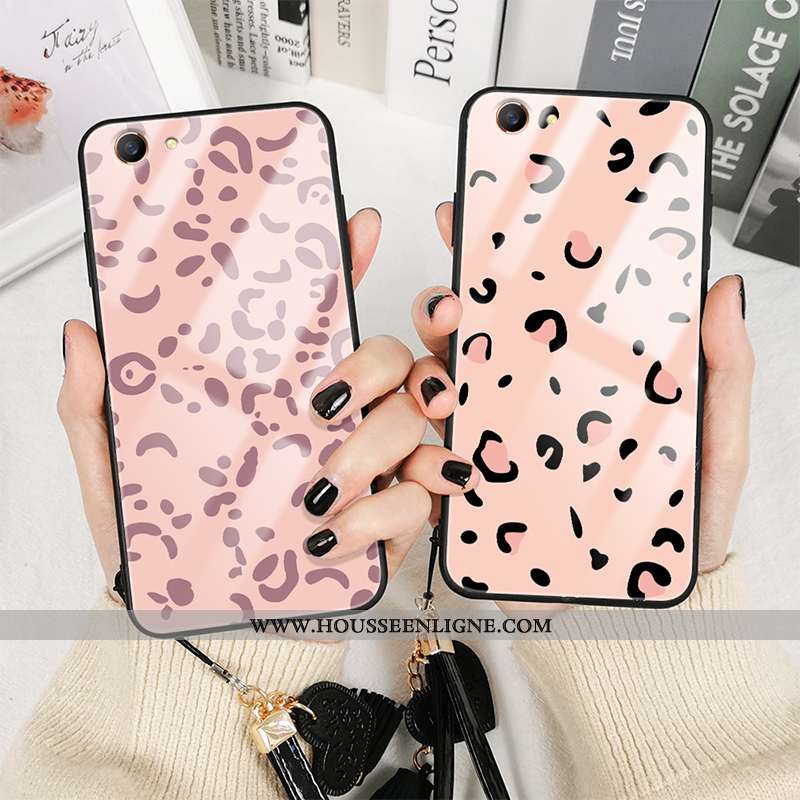 Étui Oppo A3 Personnalité Créatif Modèle Fleurie Verre Vent Simple Incassable Rose