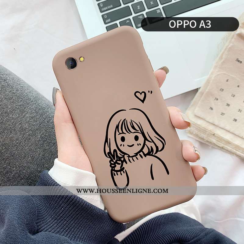 Étui Oppo A3 Protection Dessin Animé Net Rouge Tendance Coque Gris
