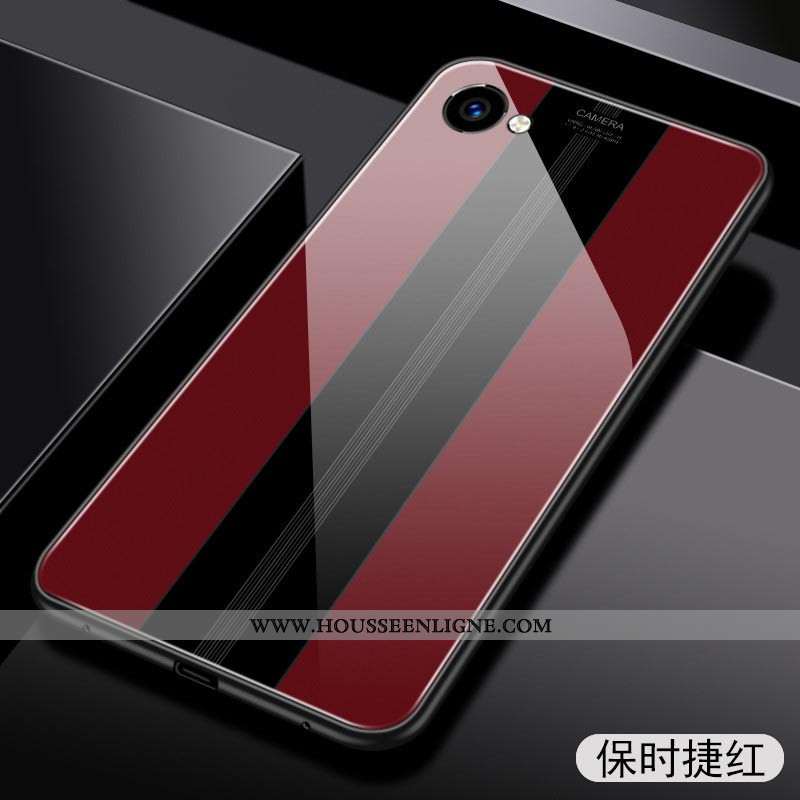 Étui Oppo A3 Protection Verre Net Rouge Business Délavé En Daim Nouveau