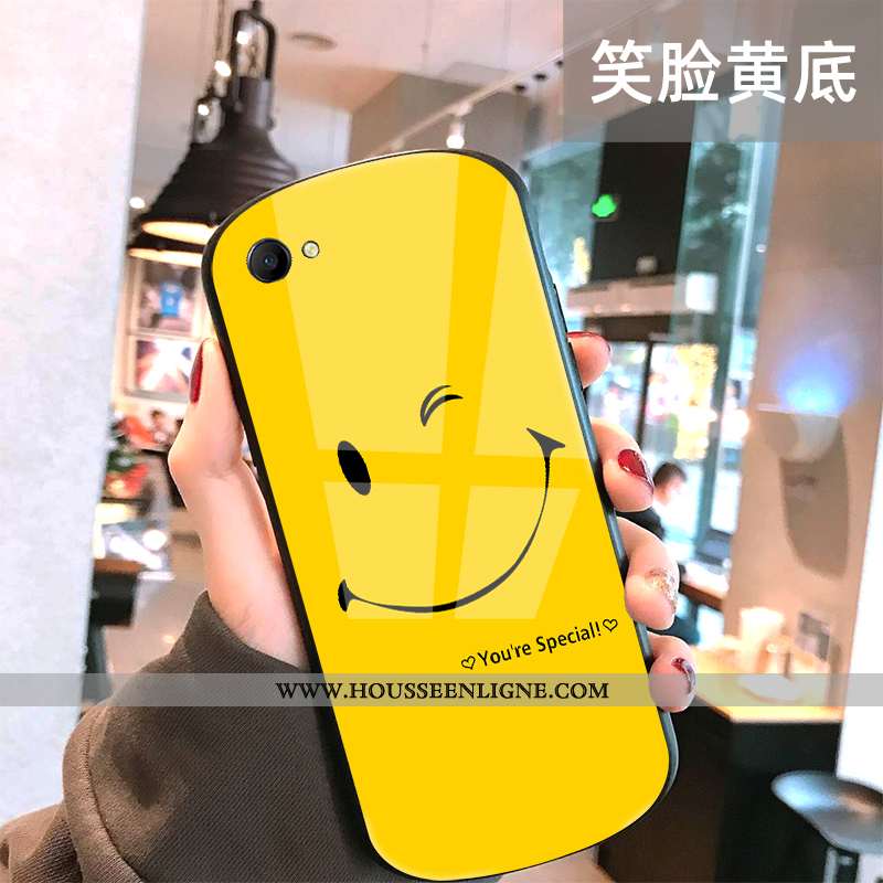 Étui Oppo A3 Tendance Protection Difficile Coque Souriant Rond Téléphone Portable Noir