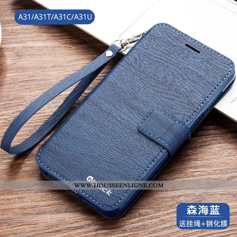 Étui Oppo A31 Cuir Silicone Incassable Protection Téléphone Portable Housse Coque Bleu