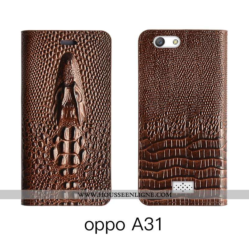 Étui Oppo A31 Cuir Véritable Cuir Téléphone Portable Bovins Tout Compris Rouge Rose