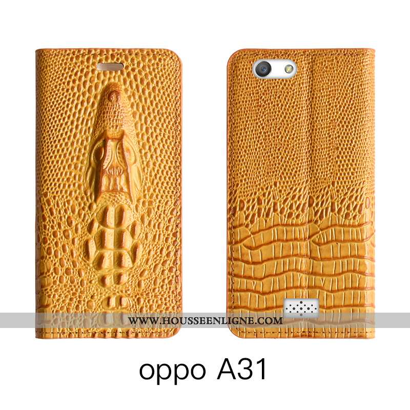 Étui Oppo A31 Cuir Véritable Cuir Téléphone Portable Bovins Tout Compris Rouge Rose