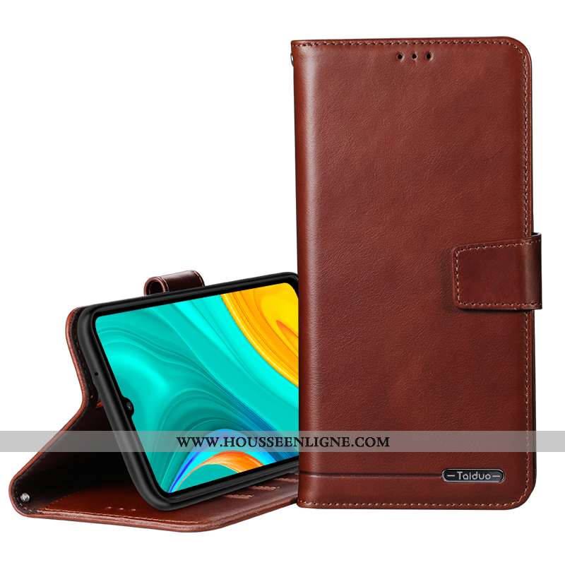 Étui Oppo A31 Portefeuille Cuir Coque Téléphone Portable Marron Protection Véritable