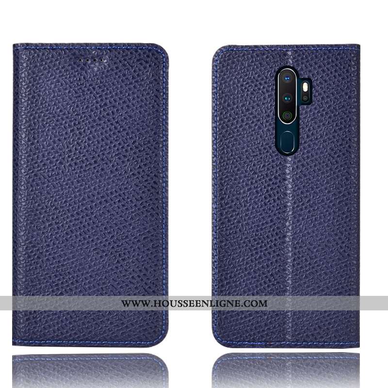 Étui Oppo A5 2020 Modèle Fleurie Protection Coque Téléphone Portable Housse Mesh Tout Compris Bleu F