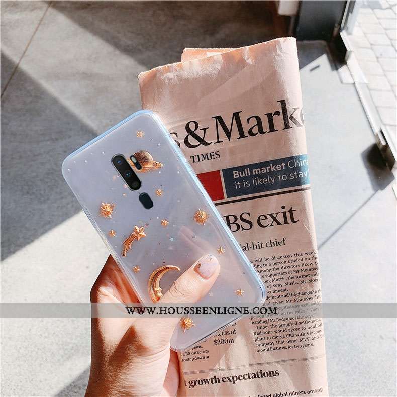 Étui Oppo A5 2020 Personnalité Créatif Blanc Simple Téléphone Portable Tendance Protection Blanche