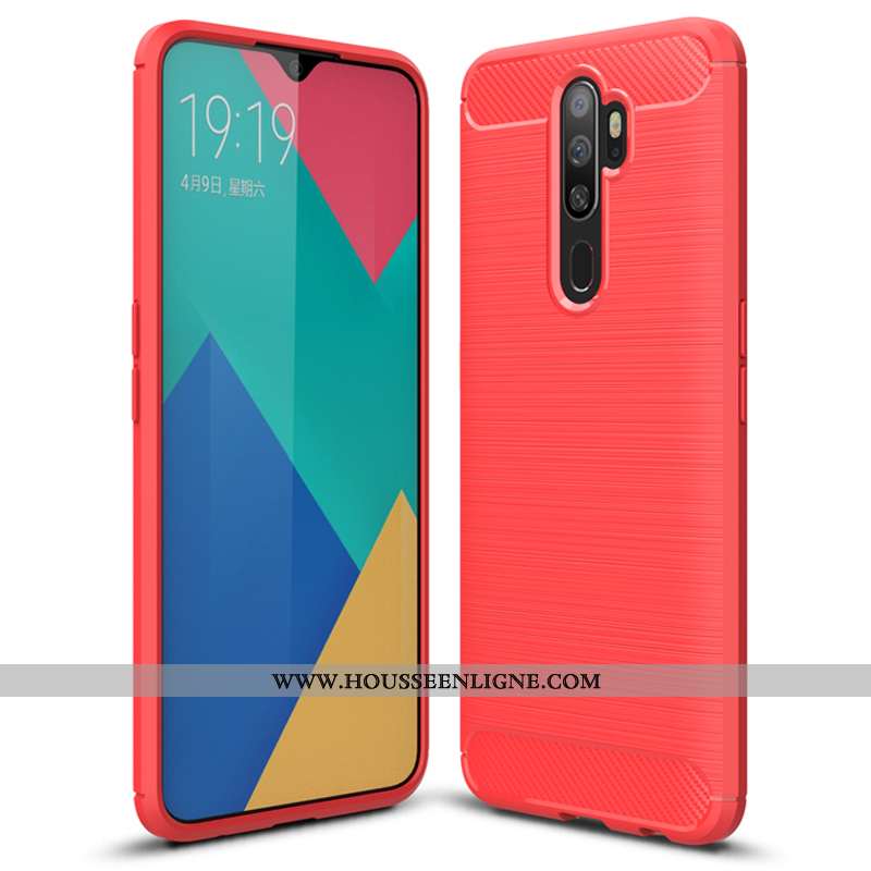 Étui Oppo A5 2020 Tendance Fluide Doux Fibre Noir Téléphone Portable Protection Simple
