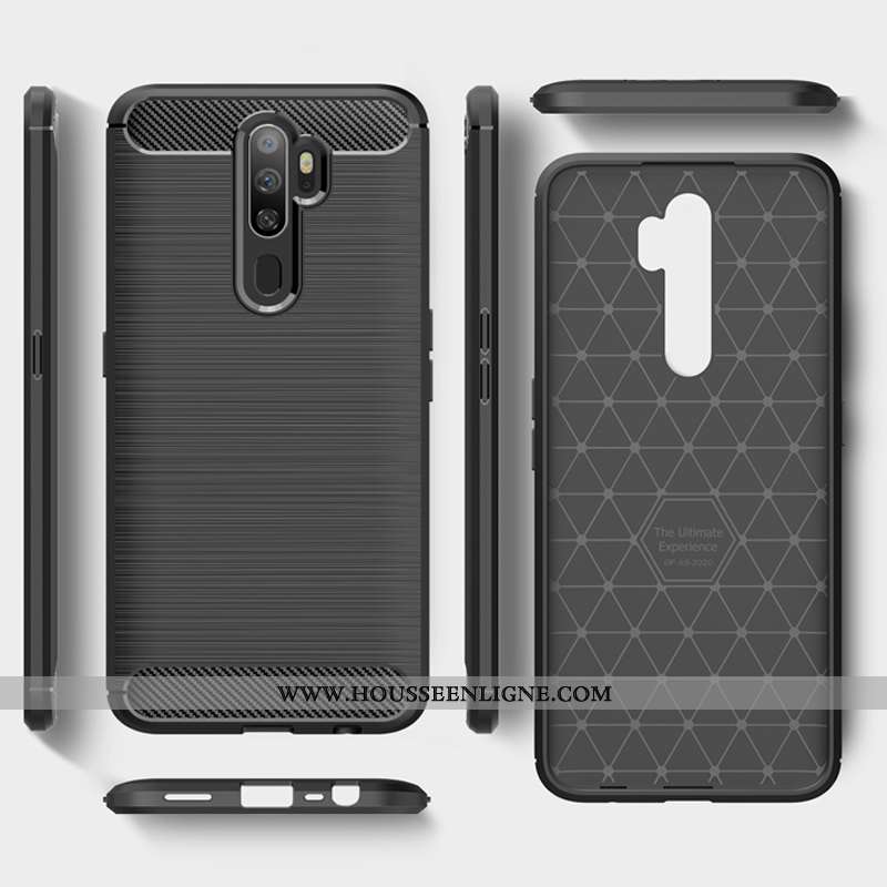 Étui Oppo A5 2020 Tendance Fluide Doux Fibre Noir Téléphone Portable Protection Simple