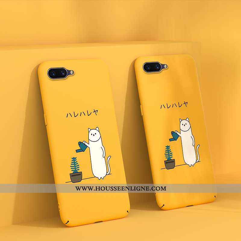 Étui Oppo A5 Mode Protection Délavé En Daim Jaune Créatif Personnalité Coque