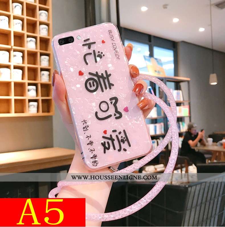 Étui Oppo A5 Modèle Fleurie Fluide Doux Net Rouge Charmant Rose Incassable Tout Compris