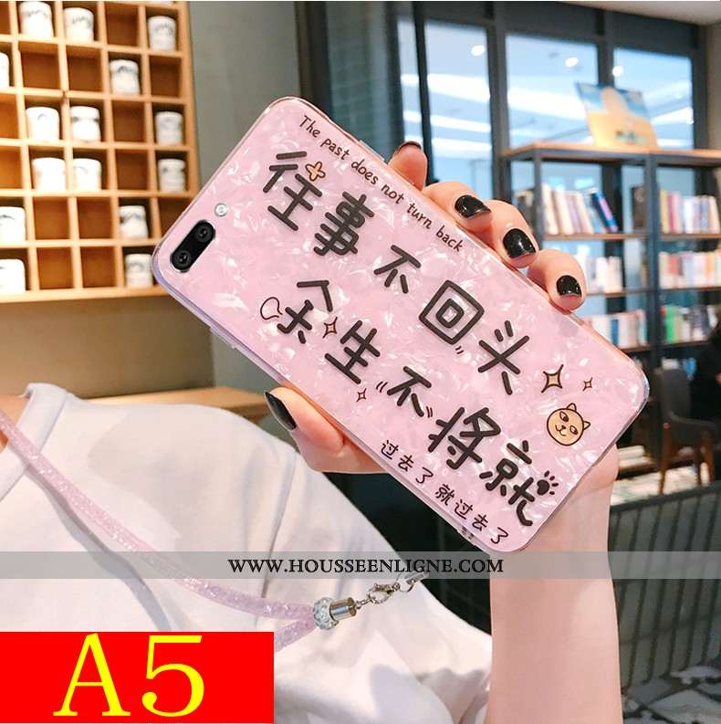 Étui Oppo A5 Modèle Fleurie Fluide Doux Net Rouge Charmant Rose Incassable Tout Compris