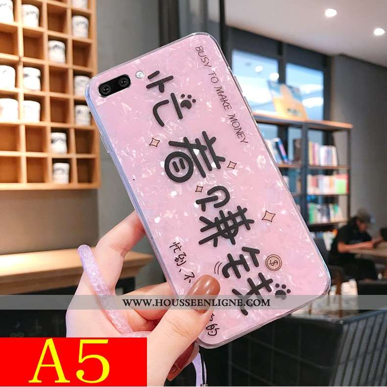 Étui Oppo A5 Modèle Fleurie Fluide Doux Net Rouge Charmant Rose Incassable Tout Compris