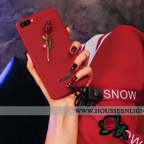 Étui Oppo A5 Ornements Suspendus Cou Suspendu Rouge Téléphone Portable Fleur Net Rouge Fluide Doux