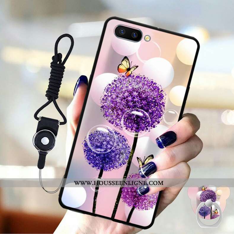 Étui Oppo A5 Protection Ornements Suspendus Silicone Téléphone Portable Coque Violet Fluide Doux