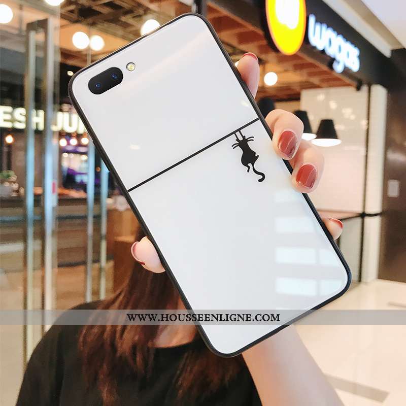 Étui Oppo A5 Protection Verre Coque Amoureux Tendance Personnalité Blanc Blanche