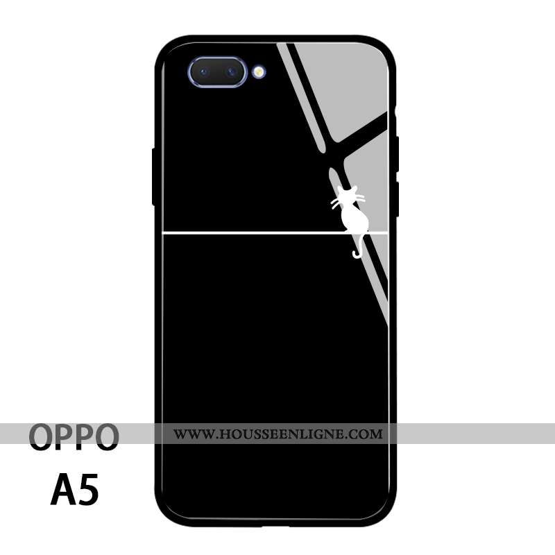 Étui Oppo A5 Protection Verre Coque Amoureux Tendance Personnalité Blanc Blanche