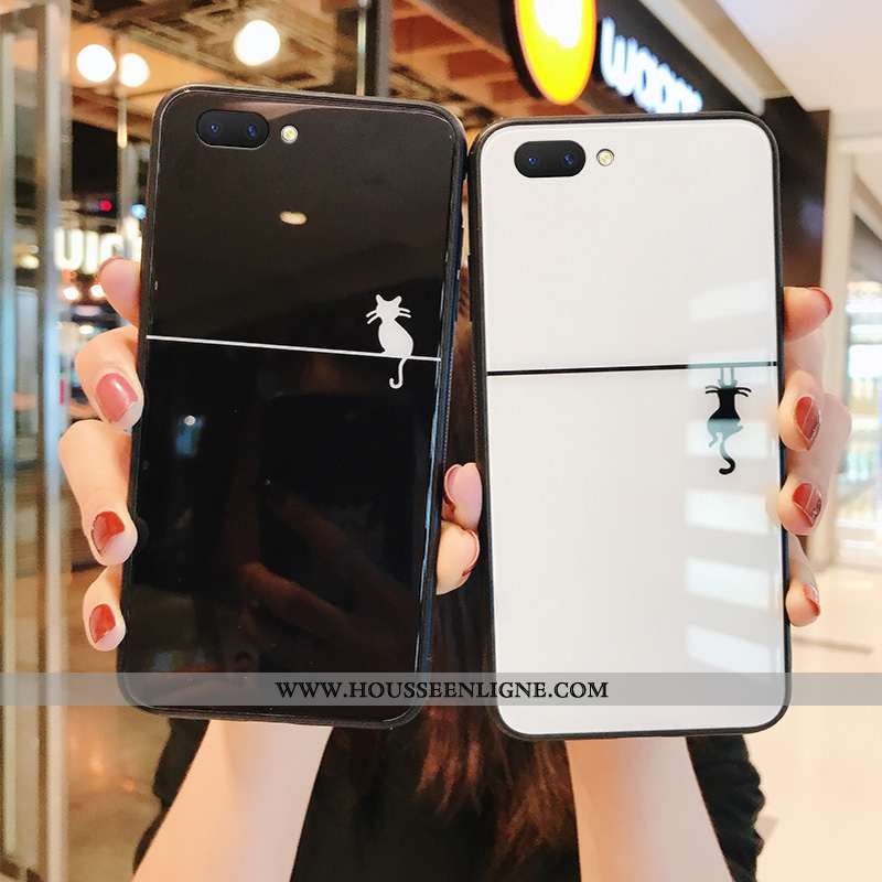 Étui Oppo A5 Protection Verre Coque Amoureux Tendance Personnalité Blanc Blanche