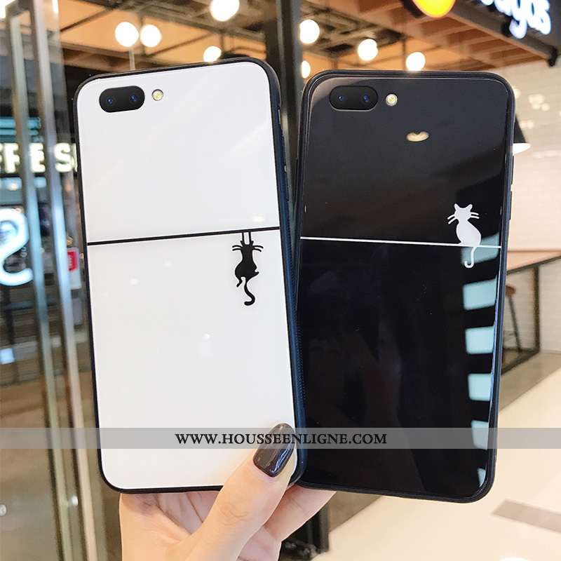 Étui Oppo A5 Protection Verre Coque Amoureux Tendance Personnalité Blanc Blanche