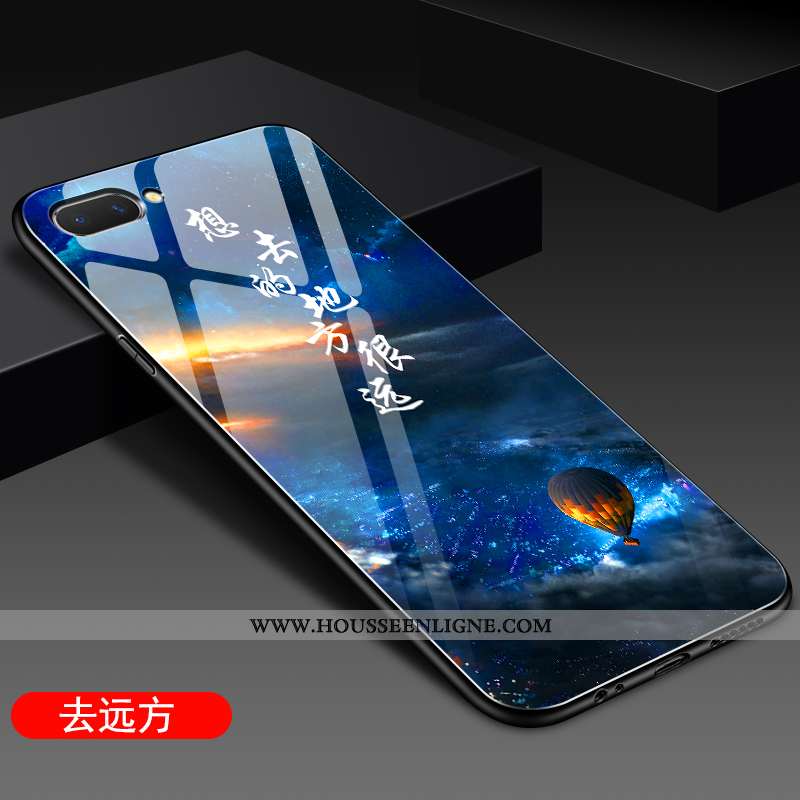 Étui Oppo A5 Protection Verre Silicone Incassable Coque Bleu