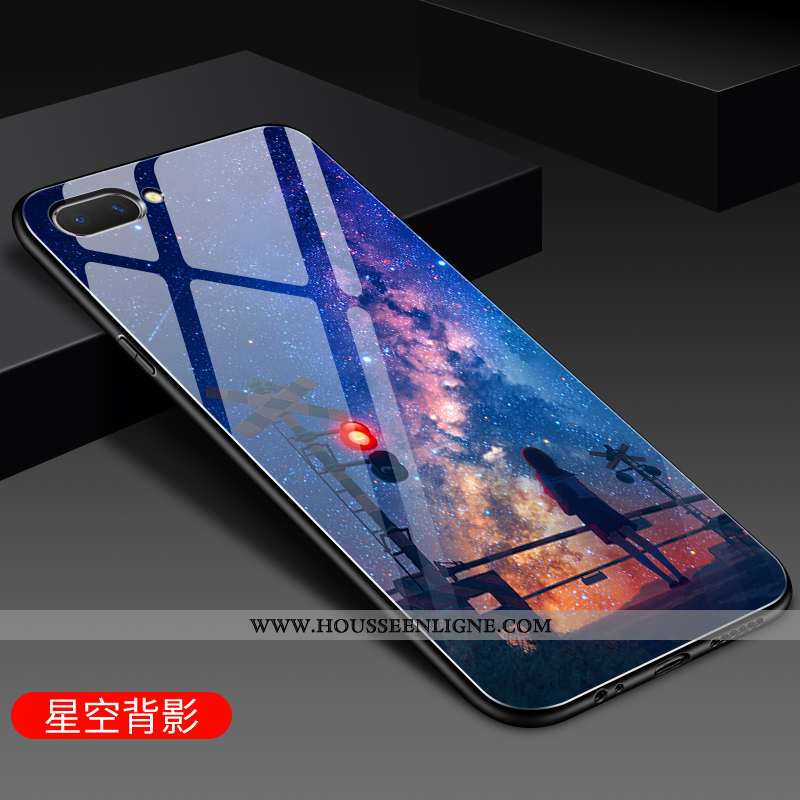 Étui Oppo A5 Protection Verre Silicone Incassable Coque Bleu